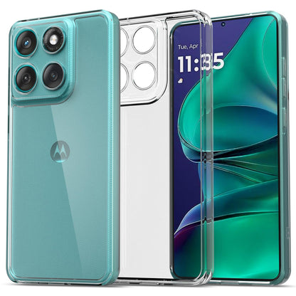 Pikkme Motorola Moto edge 60 fusion Crystal Clear Hard Back PC + TPU Back Cover (Transparent)
