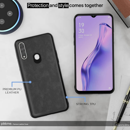 Pikkme Oppo A31 Leather grey mobile back cover – photo 5