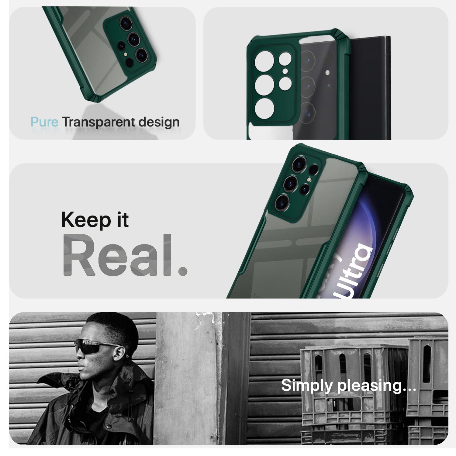 Samsung S23 Ultra 5G Hybrid back cover in green by Pikkme – photo 4