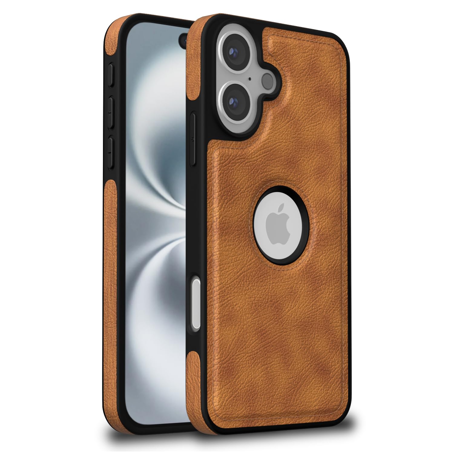 Pikkme iPhone 16 Flexible Pu Leather Back Cover (Brown)