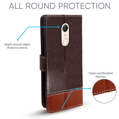 Redmi Note 5 Magnetic wallet flip cover in coffee & brown by Pikkme – photo 2