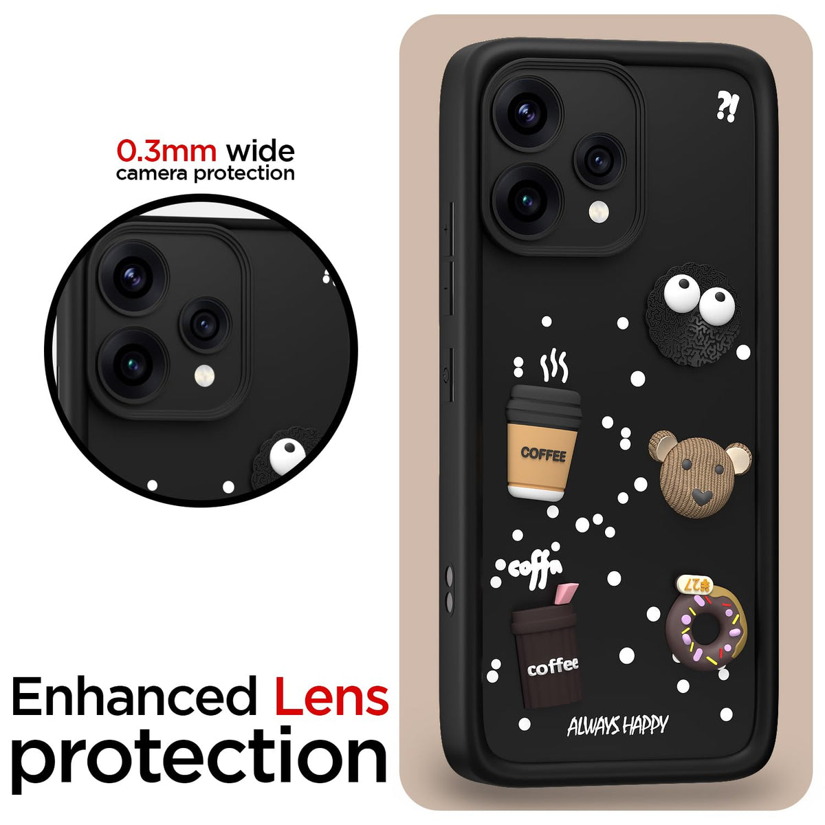 Oppo Reno 15C 5G/3D Silicone phone cover in black by Pikkme – photo 5