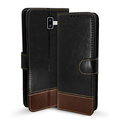 Pikkme black & brown flip case for Samsung J6 Plus/J6