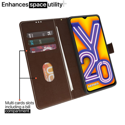 Vivo Y12s/Y20/Y20i/Y20G mobile flip cover in brown & coffee by Pikkme – photo 2