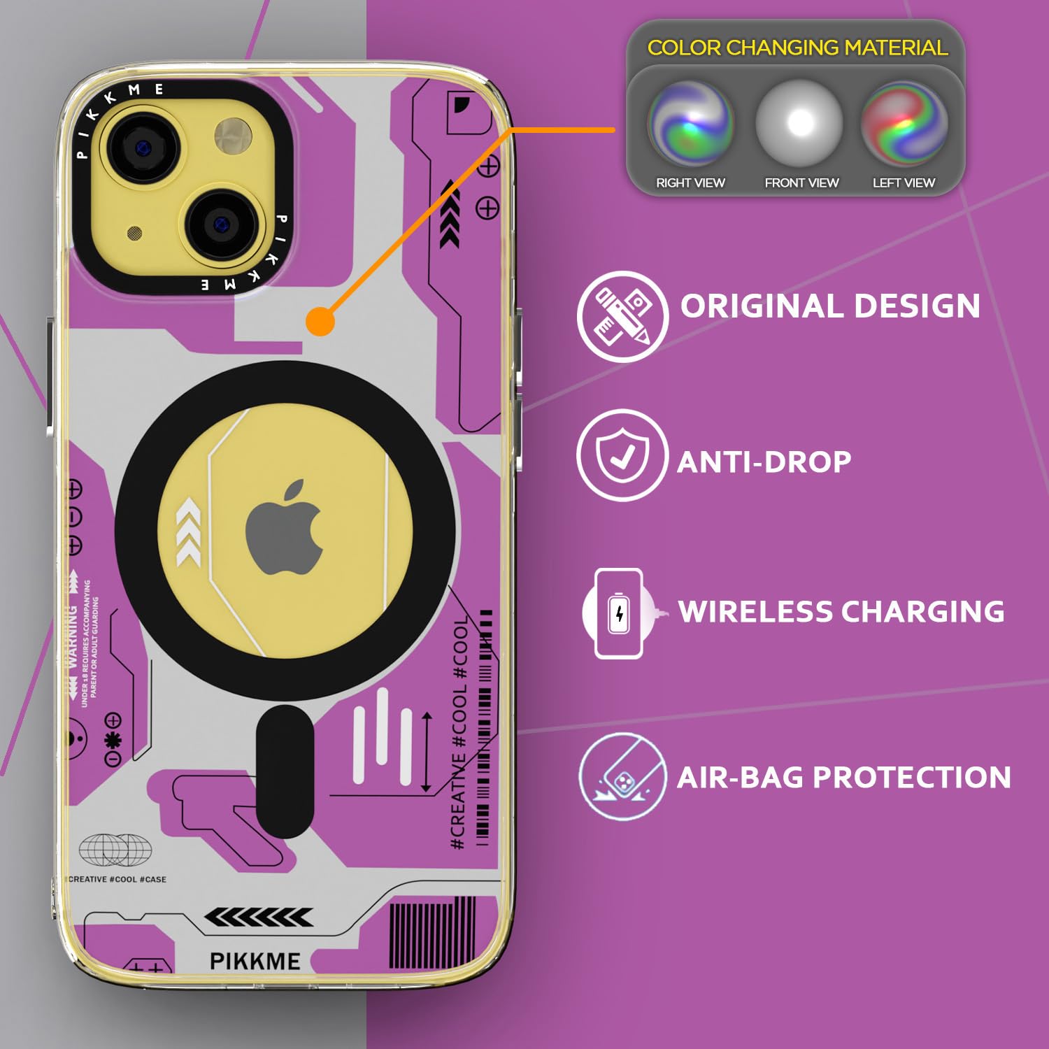 Pikkme iPhone 14 Printmagsafe Back Cover (Pink)