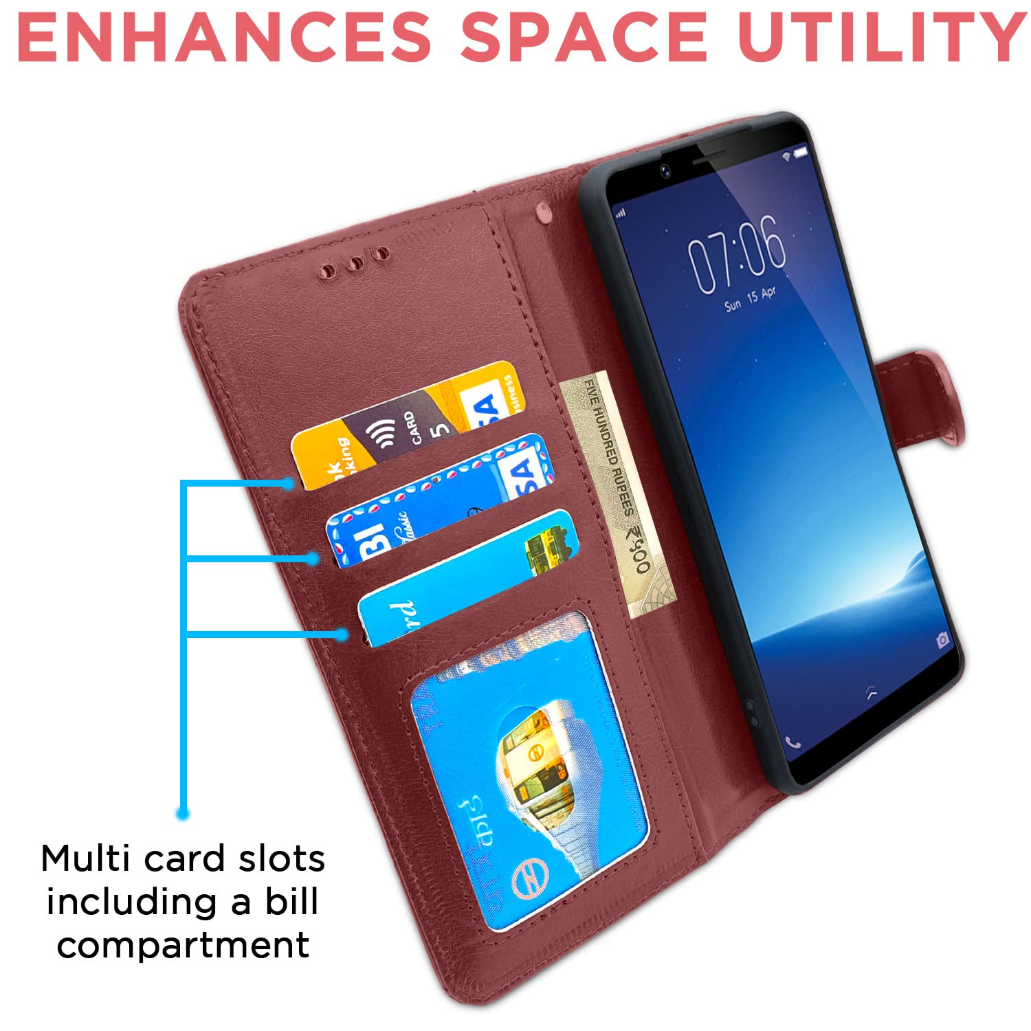 Pikkme brown flip cover for Vivo Y71 – photo 3