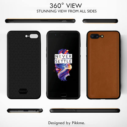 OnePlus 5 Leather mobile back cover in camel by Pikkme – photo 3