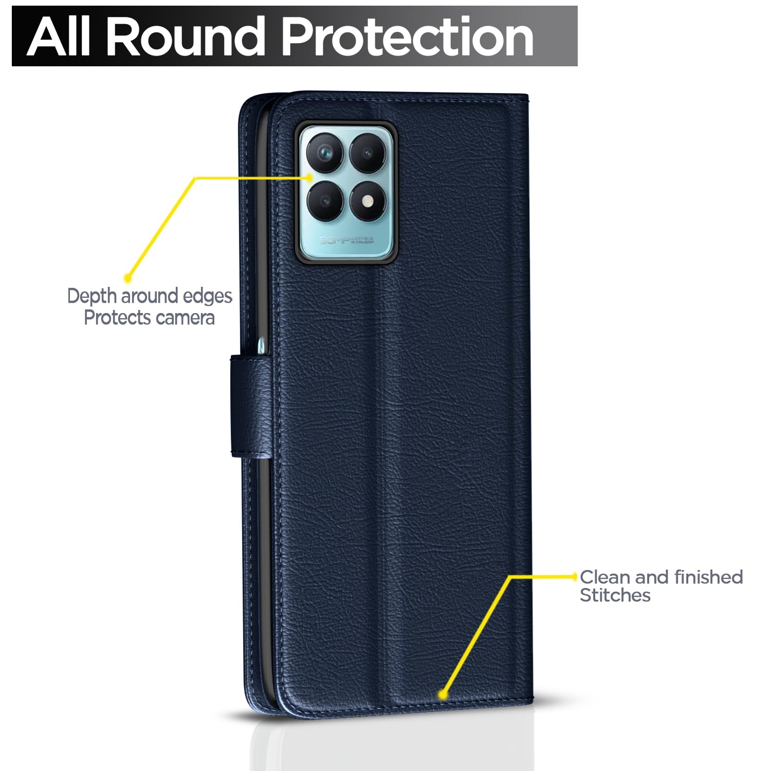 Blue flip cover for Realme Narzo 50 5G/Oppo K10 5G/Oppo A57 – Pikkme – photo 4