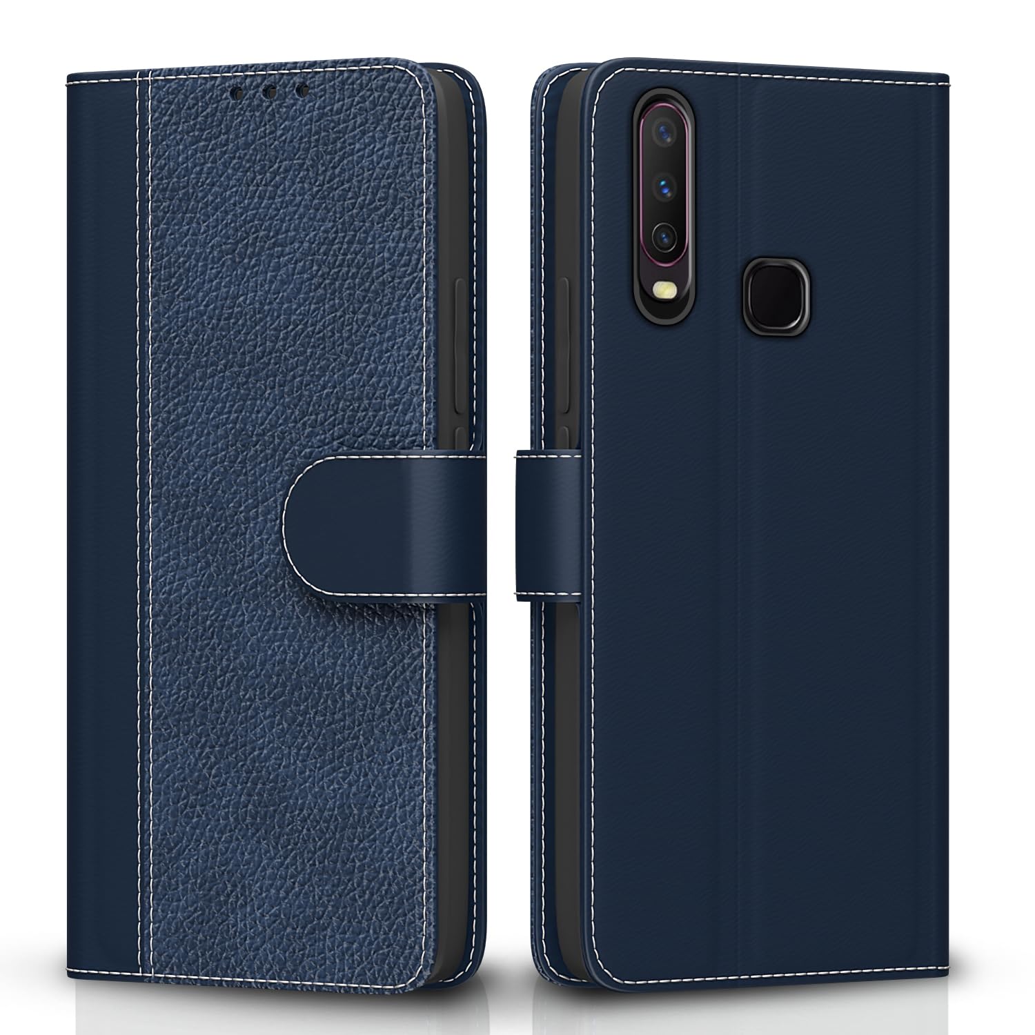 Pikkme blue Wallet flip case for Vivo Y12/Y15/Y17/U10