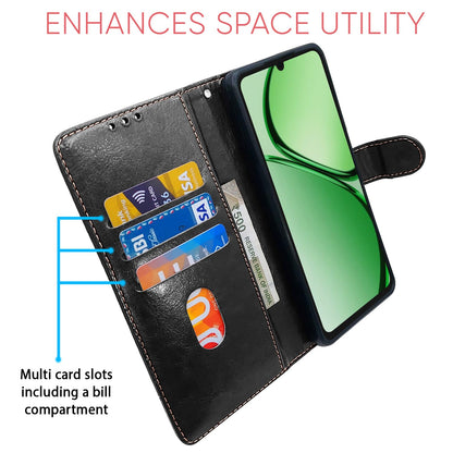 Black & brown Magnetic wallet flip cover for Realme C63 4G – Pikkme – photo 5