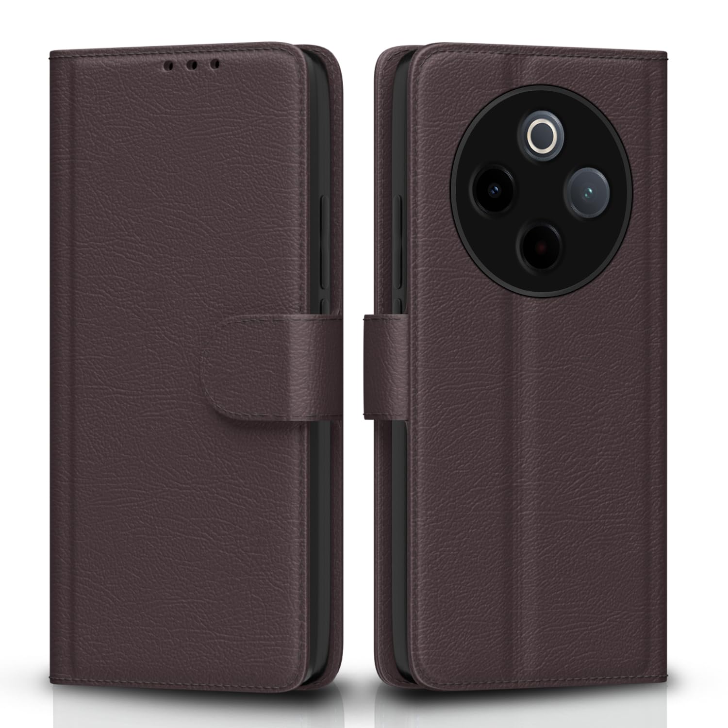  Vivo T4 5G / iQoo Z10 5G Vintage Flip Cover  - Coffee