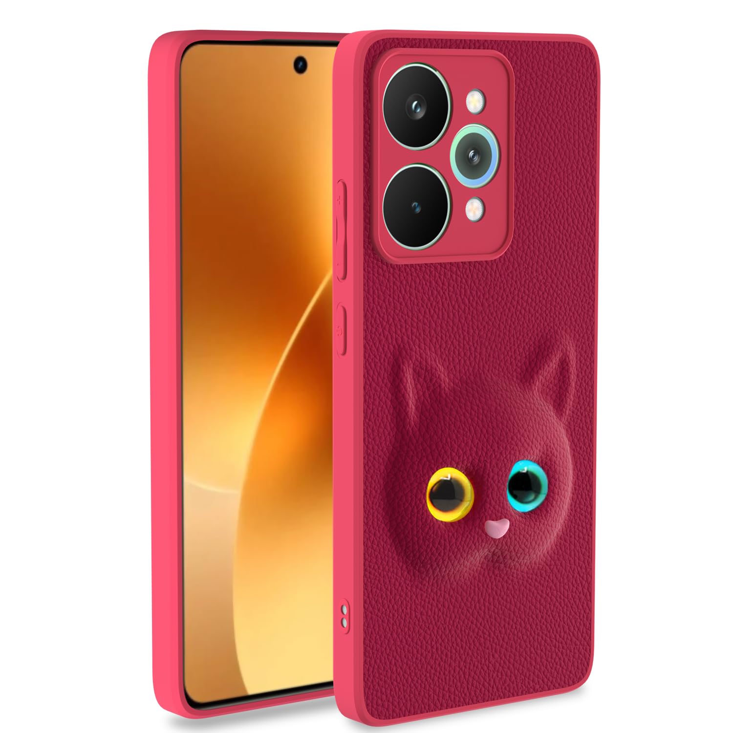 Realme 15 5G Cat mobile back cover in pink by Pikkme