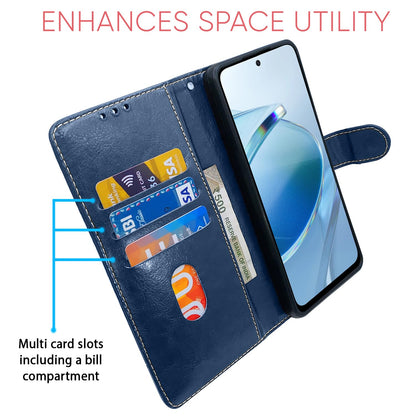 Redmi 12 4G wallet flip cover in blue & brown by Pikkme – photo 4