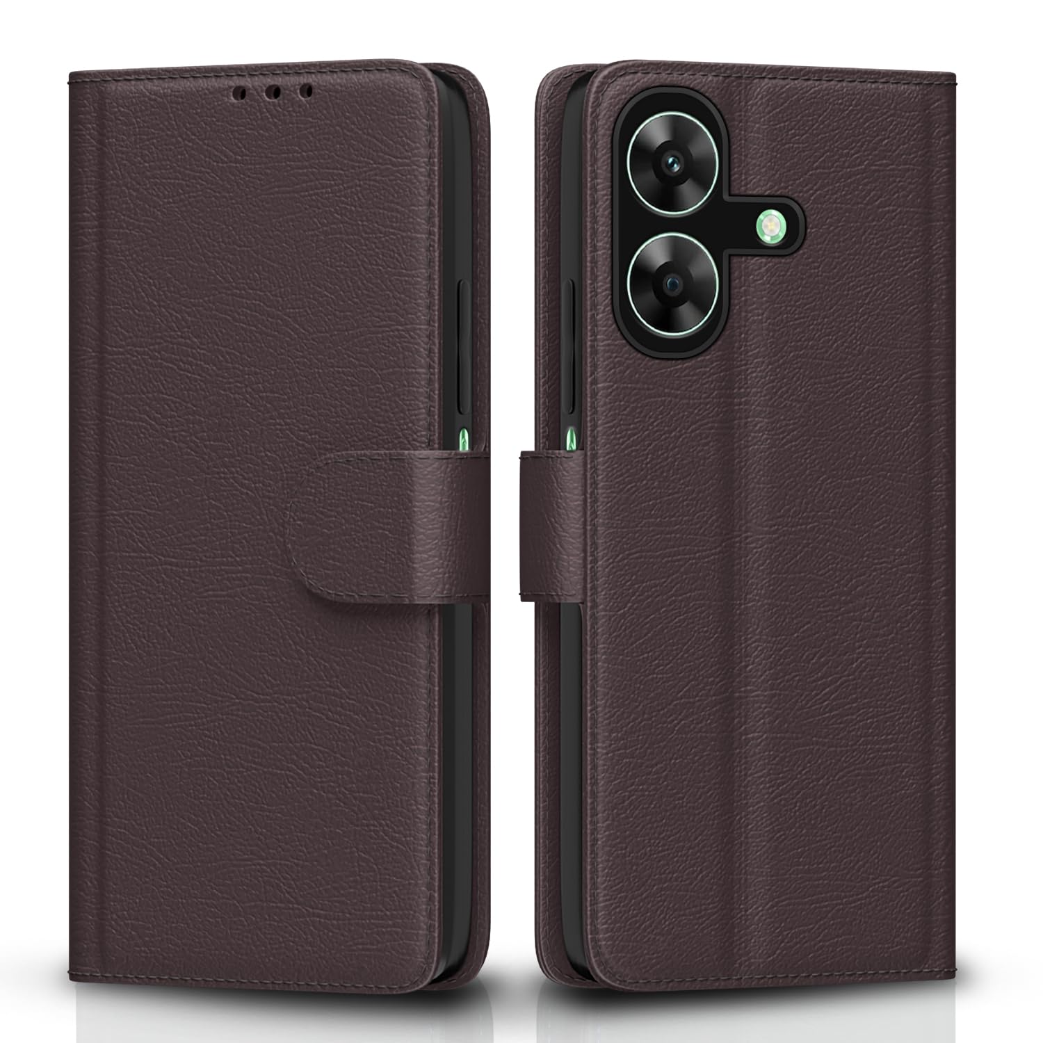 Pikkme coffee Wallet mobile flip cover for Realme C61/Narzo N61