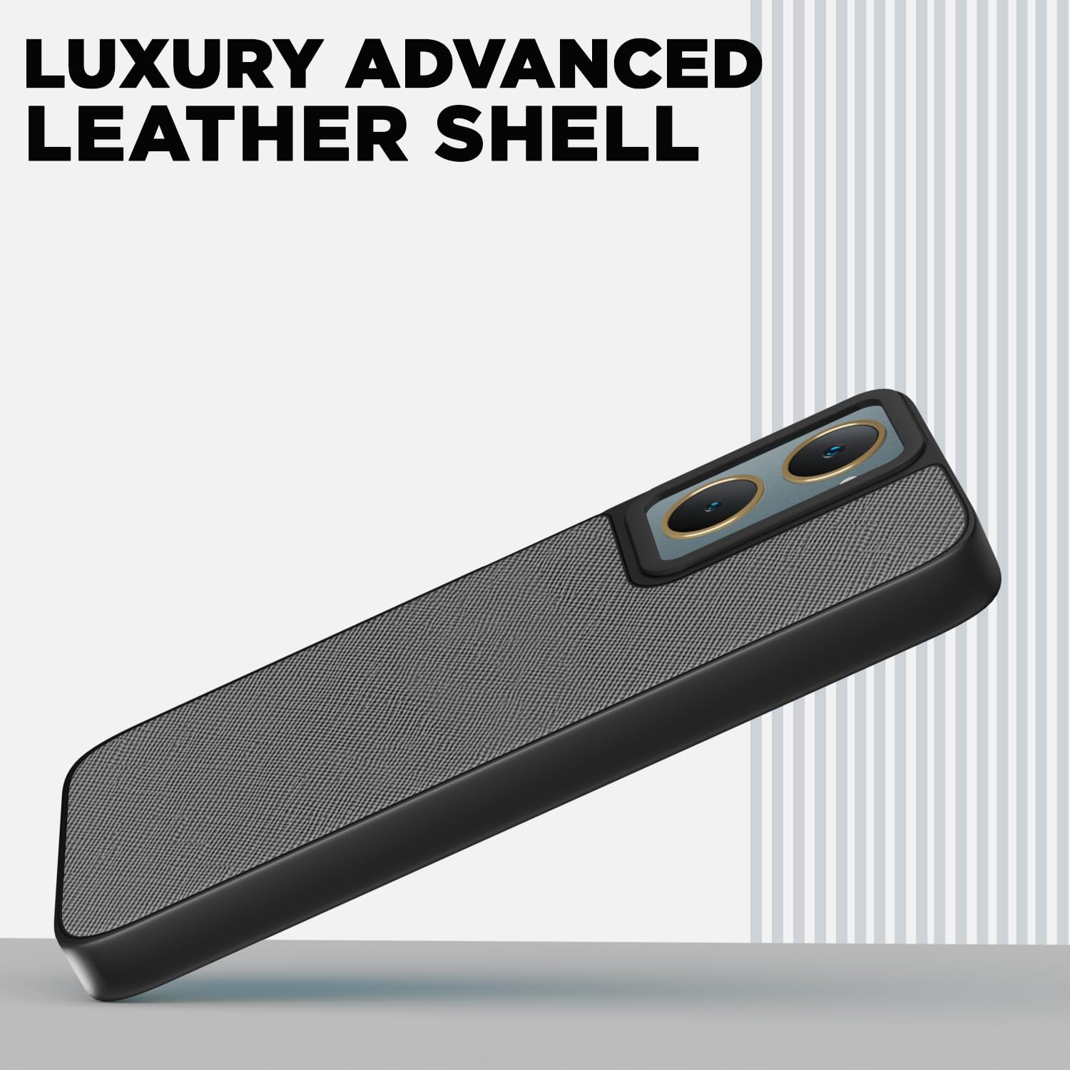 Pikkme grey Leatherback mobile cover for iQOO Z9 Lite 5G/Vivo T3 Lite 5G/Vivo Y18/Y18e/Y03 – photo 2