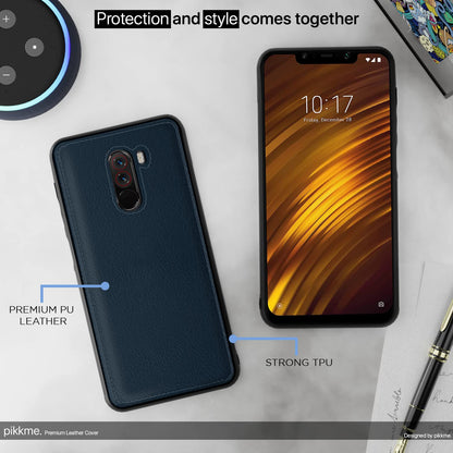 Pikkme blue Leather mobile back cover for Poco F1 – photo 4