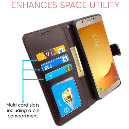 Pikkme Samsung Galaxy J7 Max Flip Cover (Coffee)
