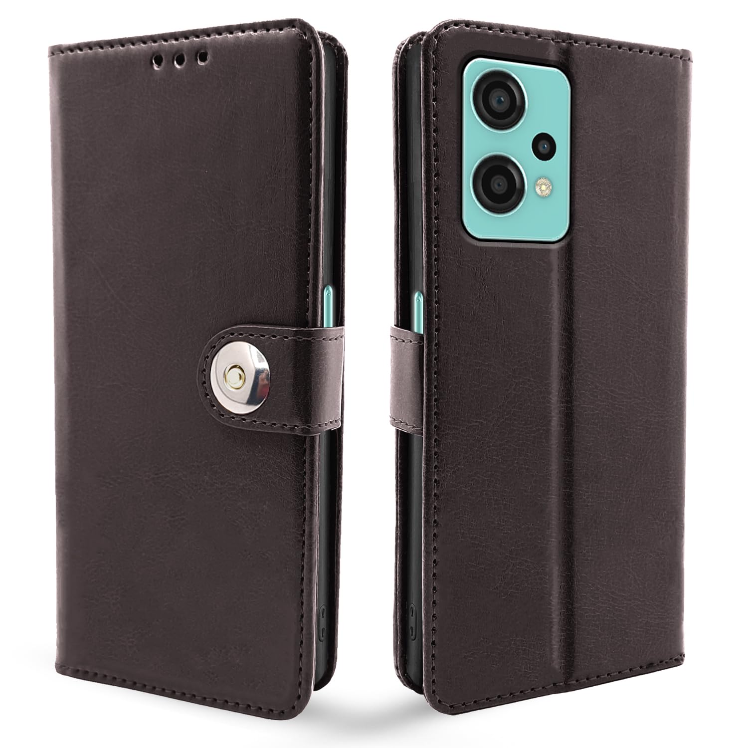 Pikkme button coffee wallet flip cover for OnePlus Nord CE 2 Lite 5G