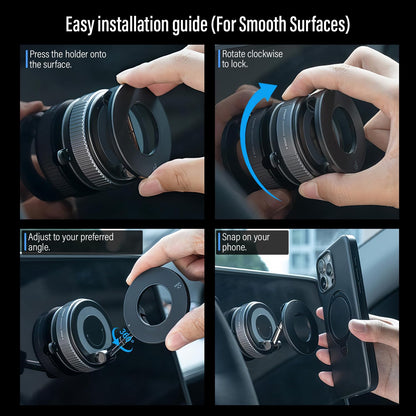 Pikkme 360° Vacuum Magnetic Phone Holder | Universal Car Mount with Suction Cup for Dashboard, Shower, Mirror & Gym