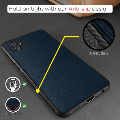 Samsung M04 Leather mobile cover in blue by Pikkme – photo 2