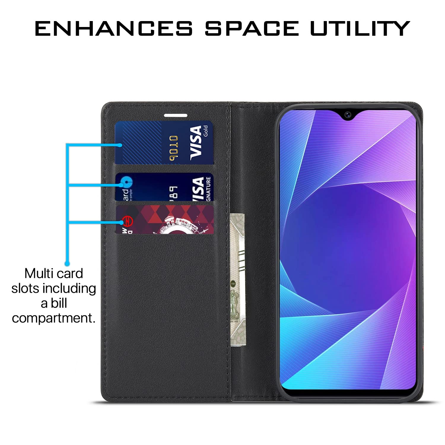 Pikkme Vivo Y91/Y93/Y95 black mobile flip cover – photo 3