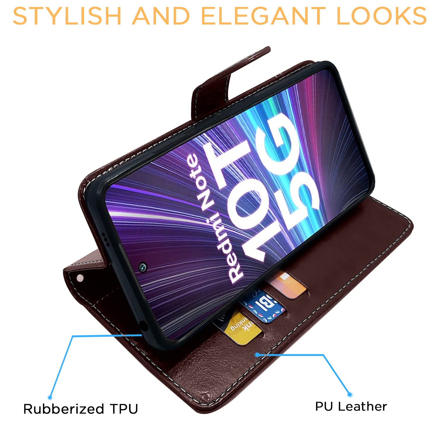 Coffee & brown Magnetic flip cover for Redmi Note 10T/Poco M3 Pro 5G – Pikkme – photo 5