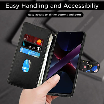 Pikkme POCO X7 Pro 5G Wallet black flower flip cover – photo 7