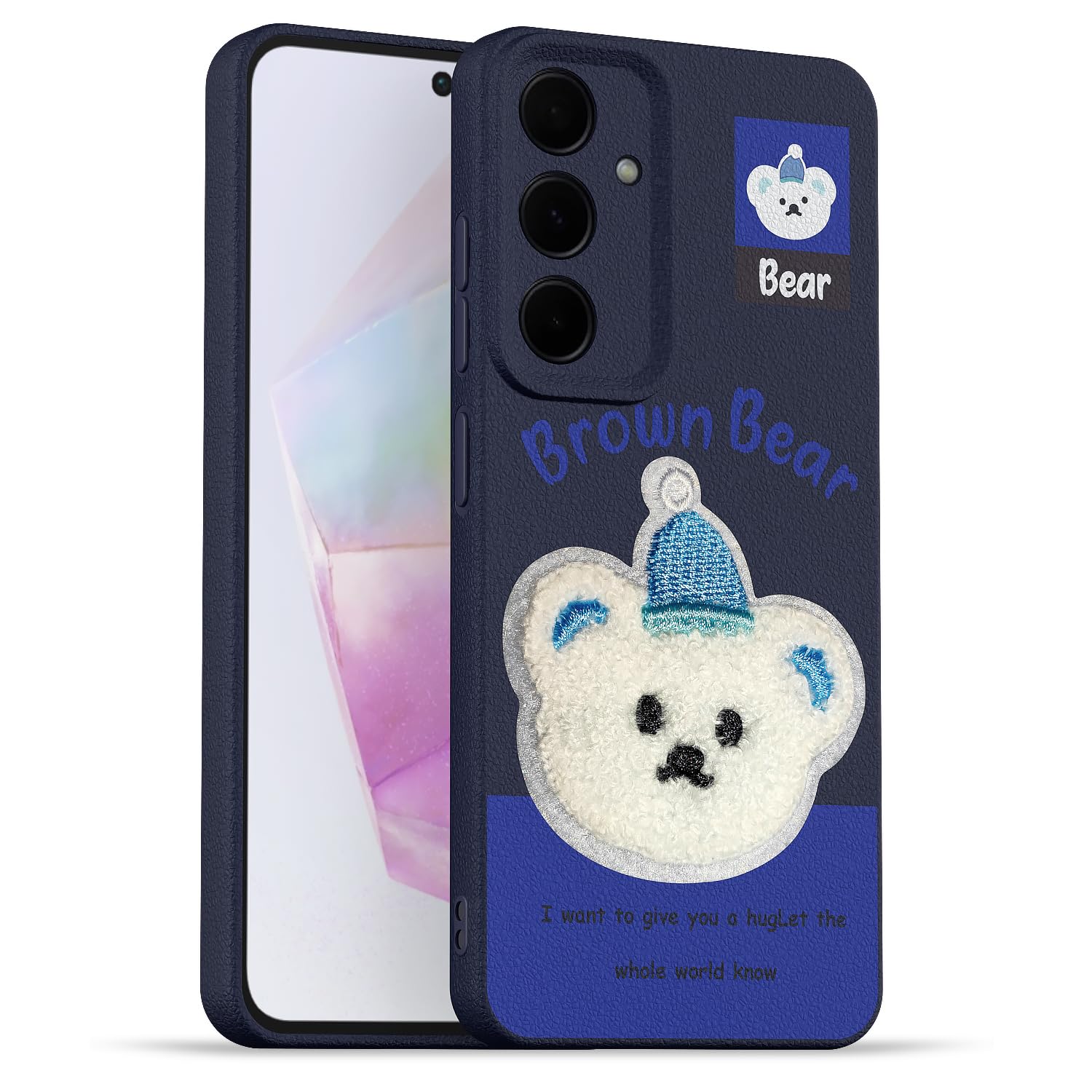 Pikkme Samsung A35 5G Plush Patch blue mobile cover