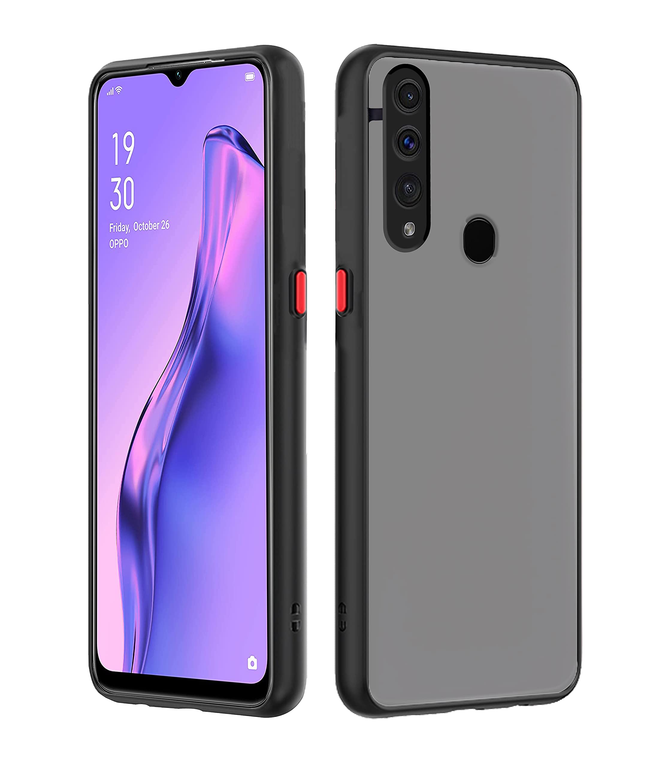 Oppo A31 mobile back cover in black by Pikkme