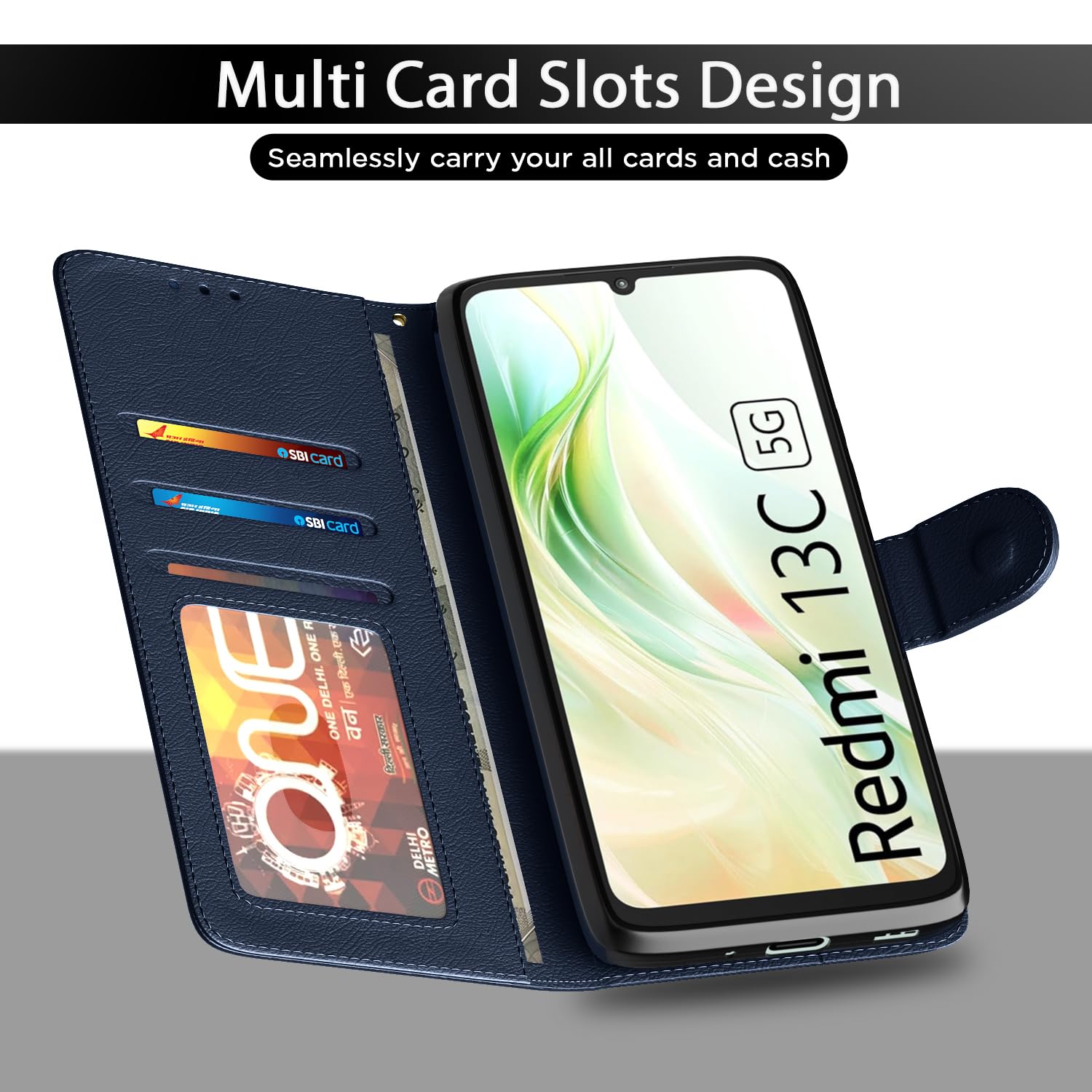 Pikkme blue flip cover for Redmi 13C 5G – photo 5