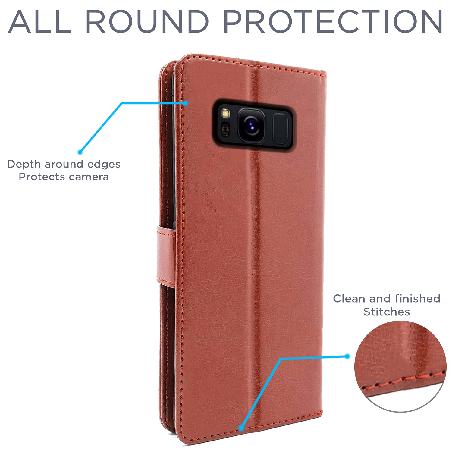 Brown Wallet flip case for Samsung S8 – Pikkme – photo 4