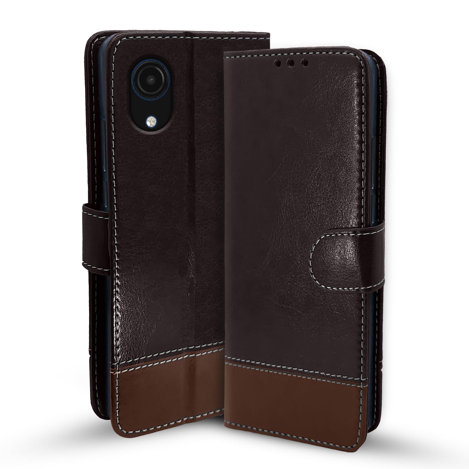 Samsung A03 Core mobile flip cover in coffee & brown by Pikkme