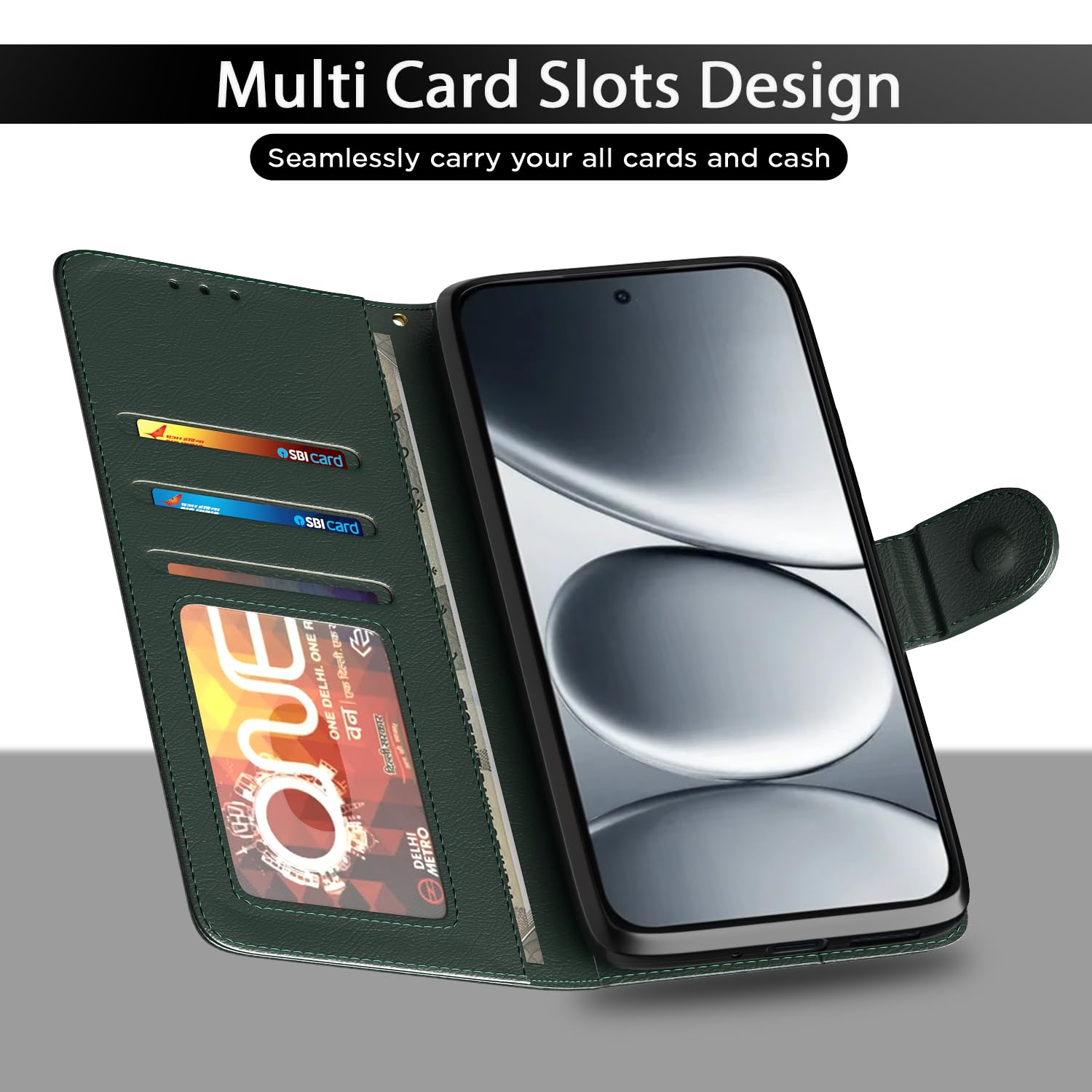 Pikkme green Wallet flip cover for Redmi Note 15 Pro 5G – photo 5