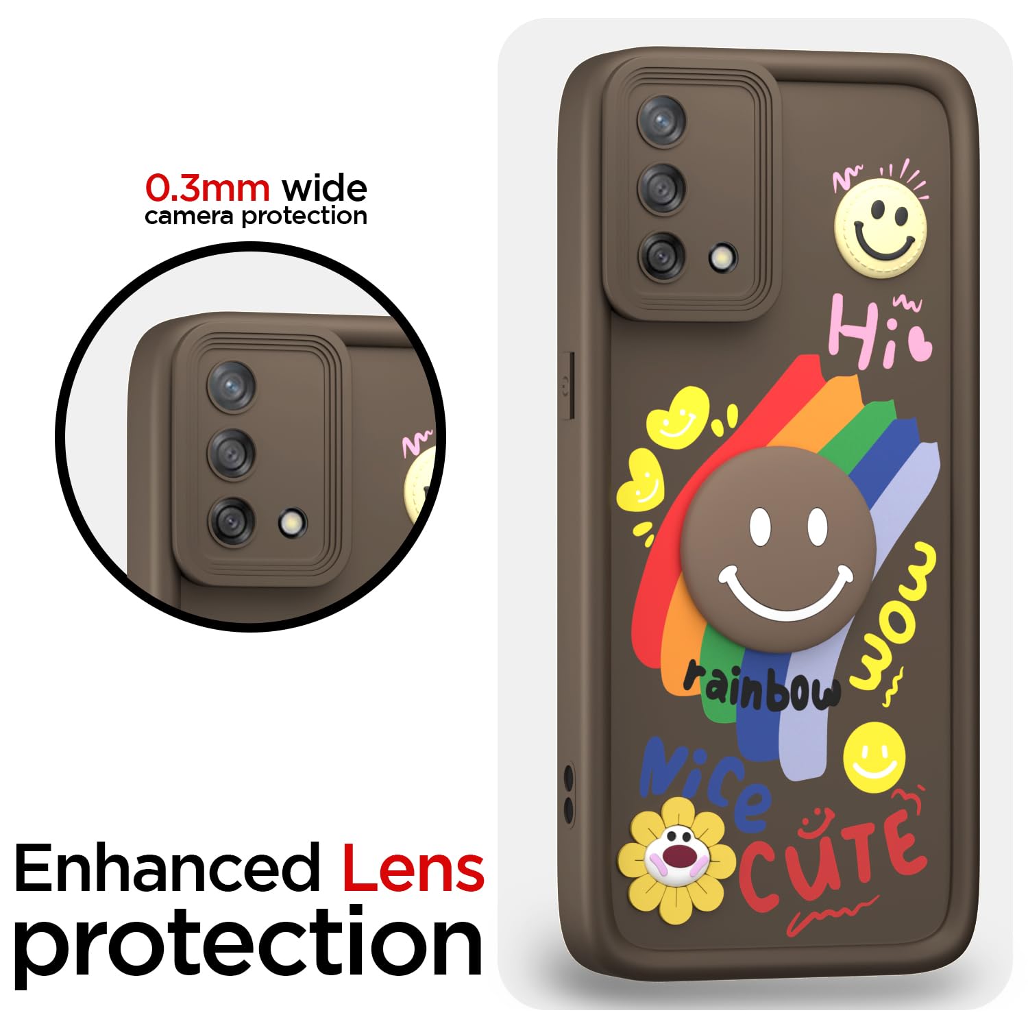 Pikkme Oppo F19/F19s Soft Silicone brown mobile back cover – photo 5