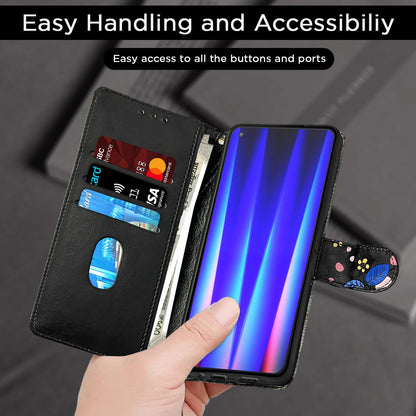 Pikkme OnePlus Nord CE 2 5G Wallet black flower wallet flip cover – photo 7