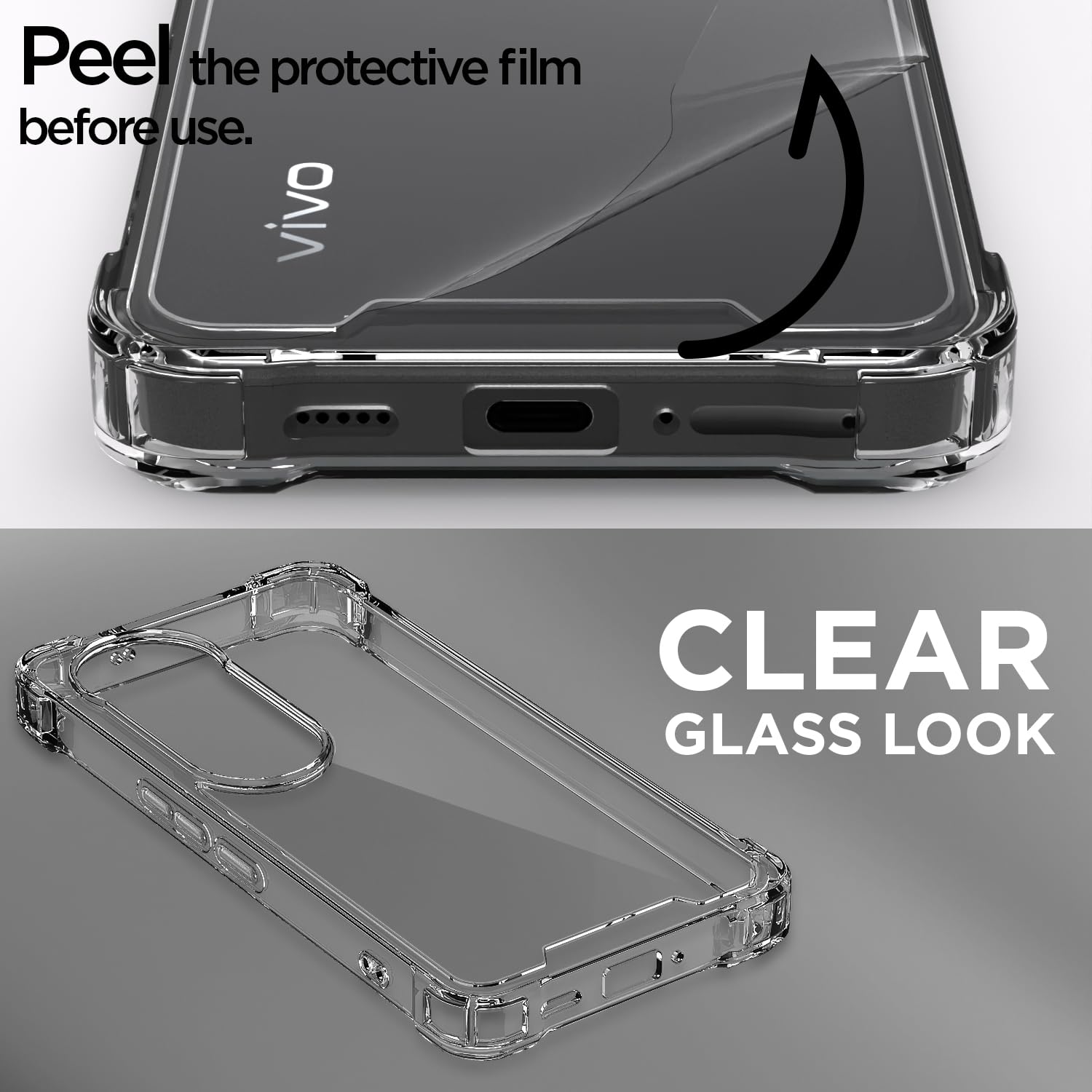 Pikkme Vivo T4 Ultra 5G PC + TPU Clear Transparent  Back Cover (Transparent)