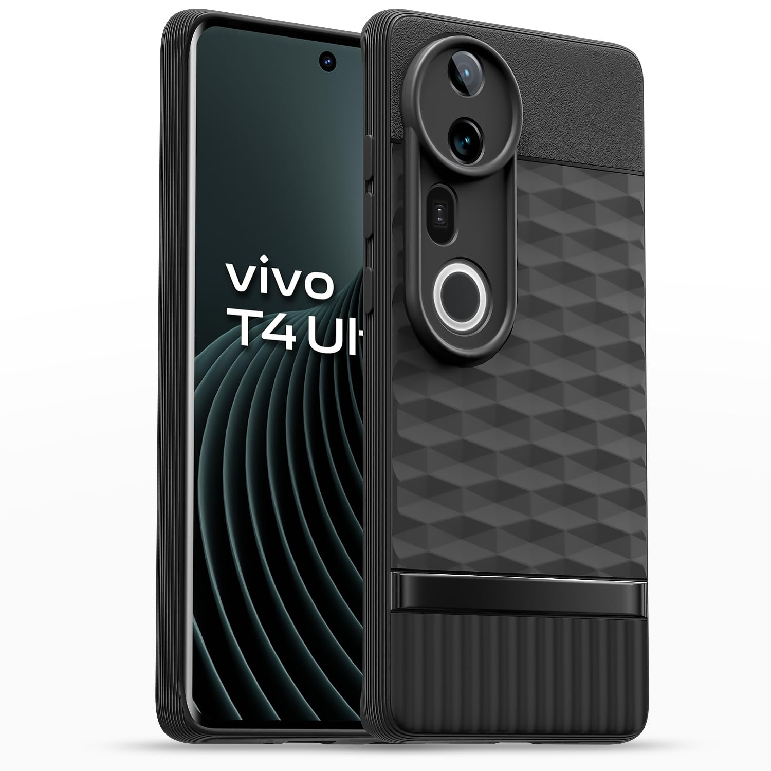 Pikkme Vivo T4 Ultra 5G Shockproof Soft Flexible Gencase Back Cover (Black)