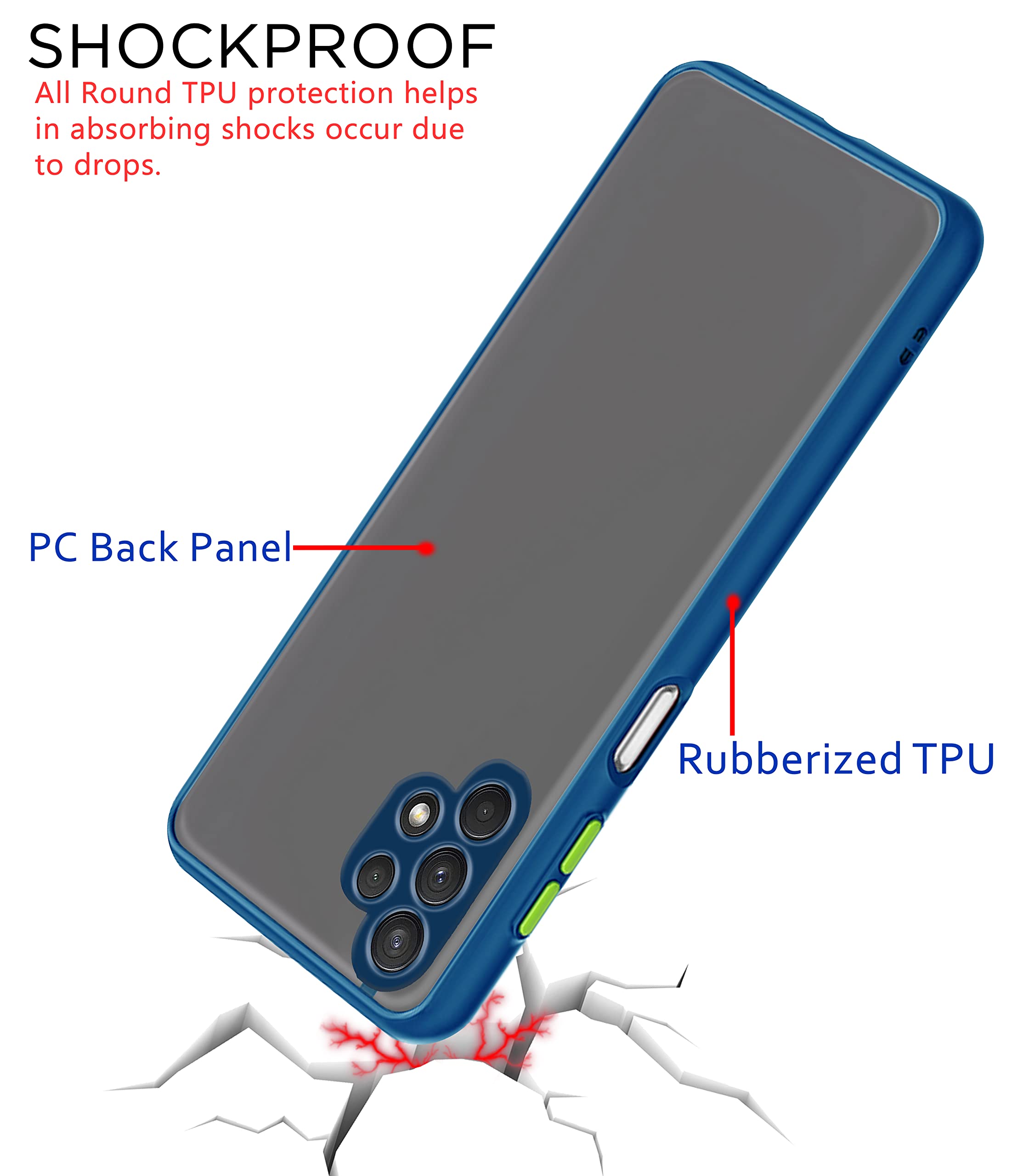 Pikkme Samsung M32/A32 5G Hybrid blue phone cover – photo 4
