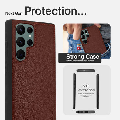 Pikkme Samsung S22 Ultra Leather brown back cover – photo 6