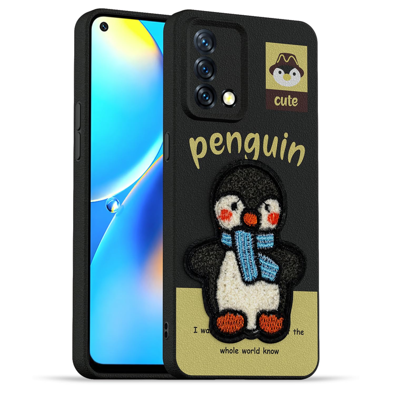 Pikkme black back cover for Oppo F19/F19s
