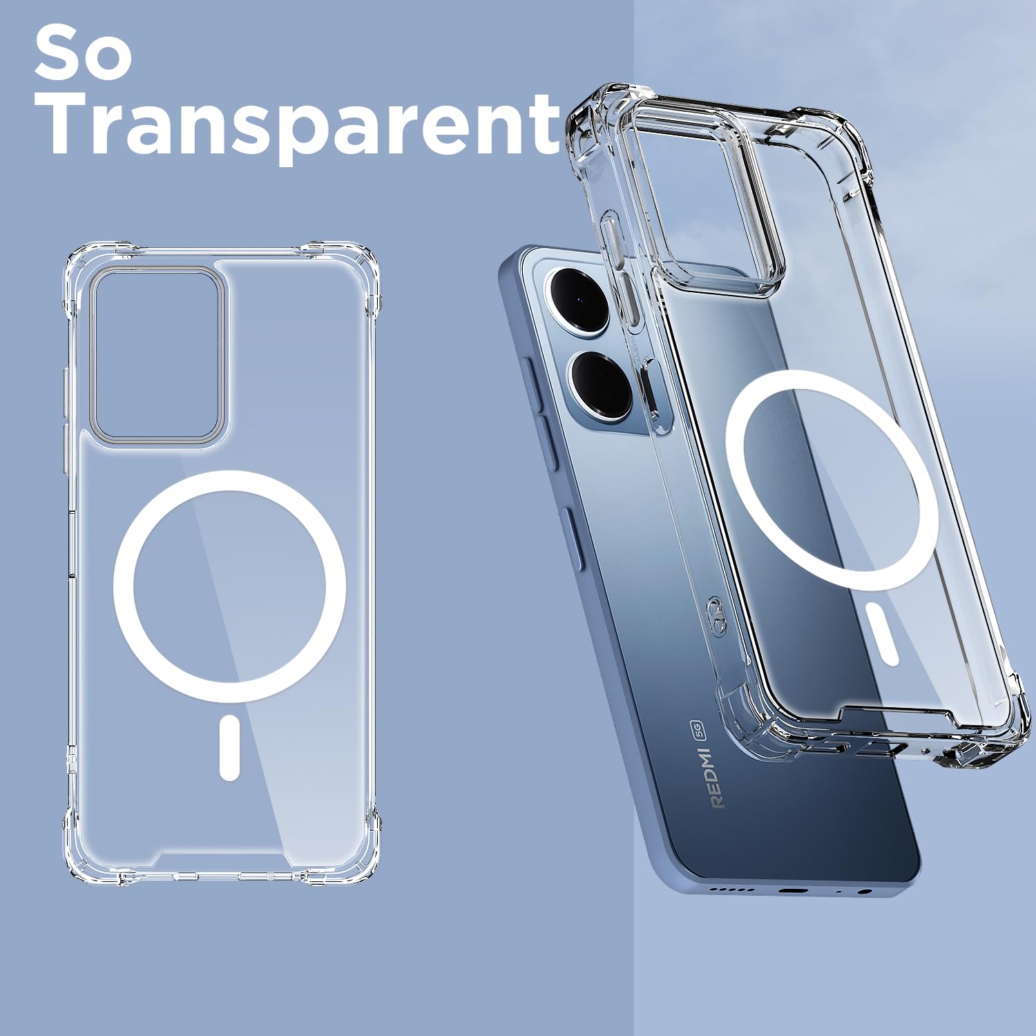 Redmi 15A 5G mobile cover in transparent mag-safe by Pikkme – photo 2