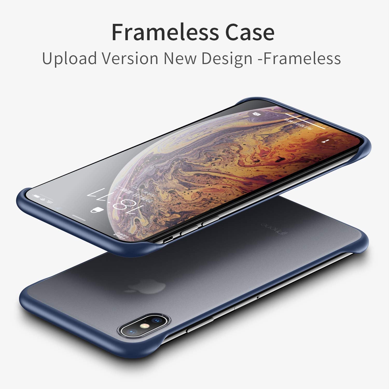 Pikkme iPhone X/XS Frameless blue mobile cover – photo 2