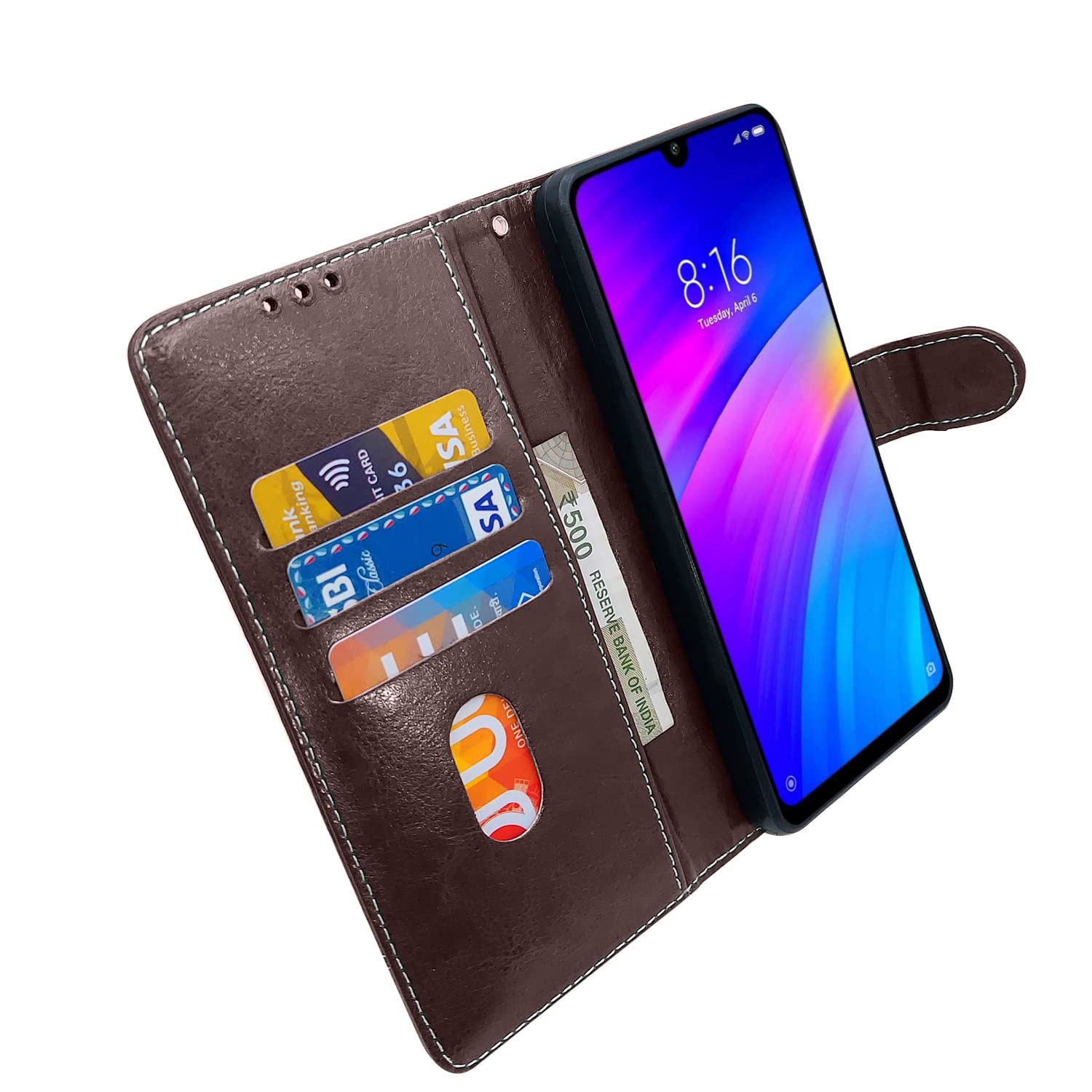 Pikkme Redmi 7/Y3 Magnetic coffee & brown wallet flip cover – photo 4
