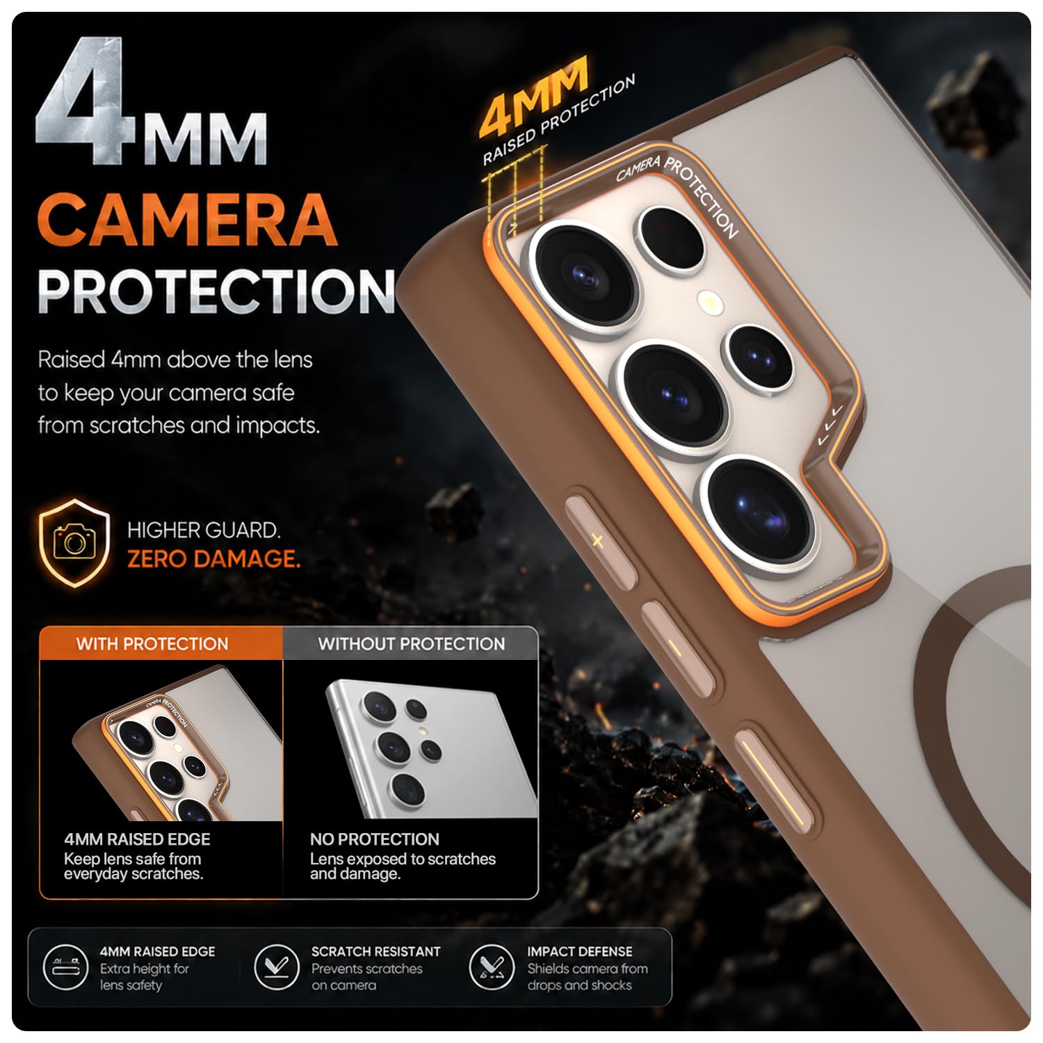 Samsung S24 Ultra 5G MagSafe mobile cover in brown mag-safe by Pikkme – photo 4