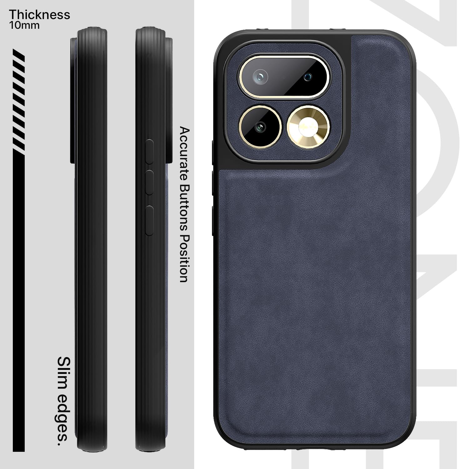 Blue Leather back cover for Realme 16 Pro 5G – Pikkme – photo 3