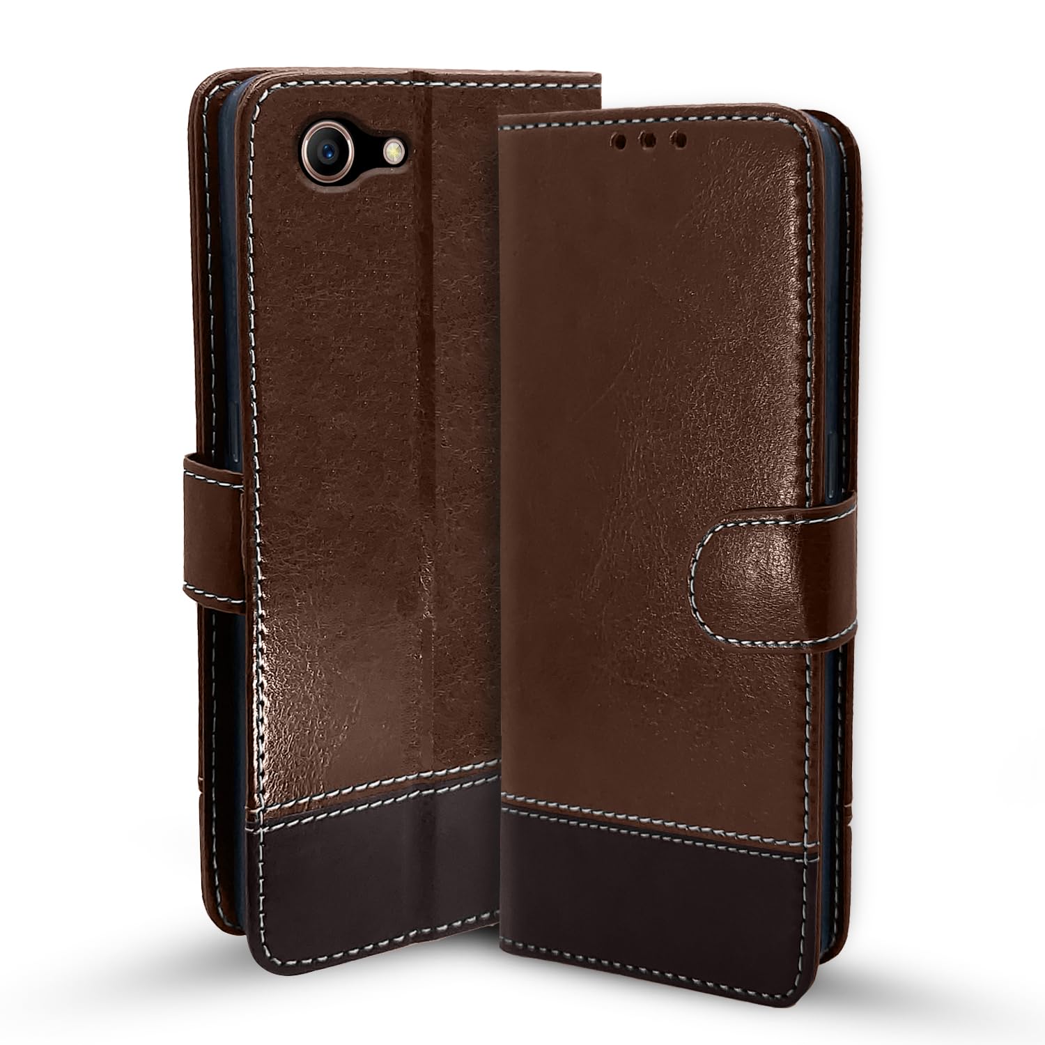 Pikkme brown & coffee flip case for Oppo A83