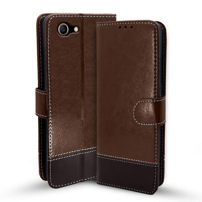 Pikkme brown & coffee flip case for Oppo A83
