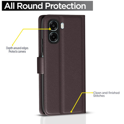 Oppo A6X 5G Wallet flip case in coffee by Pikkme – photo 4