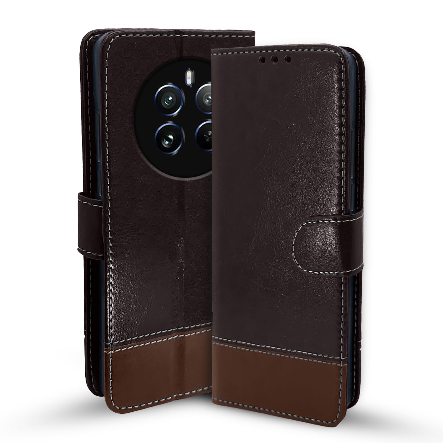 Coffee & brown Magnetic flip case for Realme 12 Pro/12 Pro Plus 5G – Pikkme