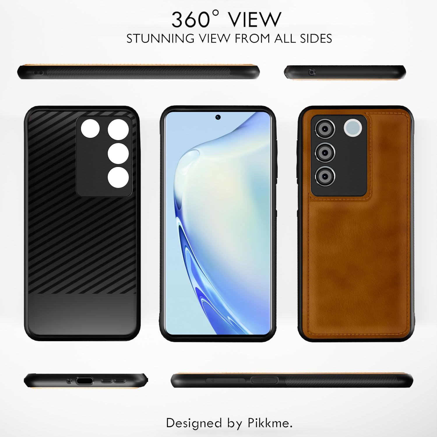Brown Leather phone cover for Vivo V27 5G/V27 Pro – Pikkme – photo 3